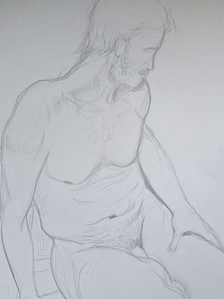 Male nude - pencil